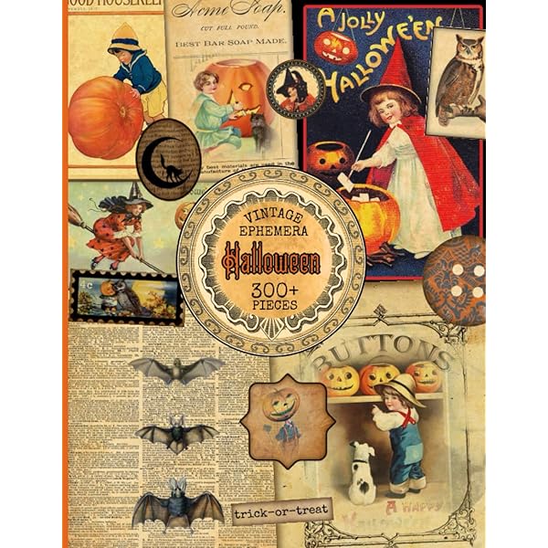 Amazon.com: Vintage Halloween Junk Journal Ephemera: Over